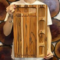 Petisqueira De Madeira E Tábua Retangular Com 6 Divisões - Stolf - 2