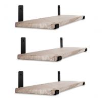 3 Prateleiras Modernas Madeira Maciça De P/ Decorar 80x50x20 - 1