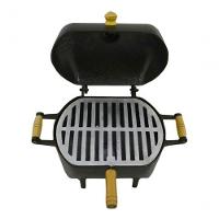 Mini Churrasqueira A Bafo Alumínio Fundido Craqueada Dourada. - 2