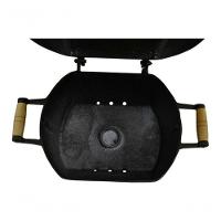 Mini Churrasqueira A Bafo Alumínio Fundido Craqueada Dourada.