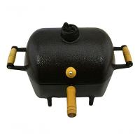 Mini Churrasqueira A Bafo Alumínio Fundido Craqueada Dourada. - 5