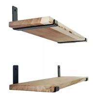 Estante 80x50x20cm Com Par De Mão Francesa Multifuncional Preta Parede - 4