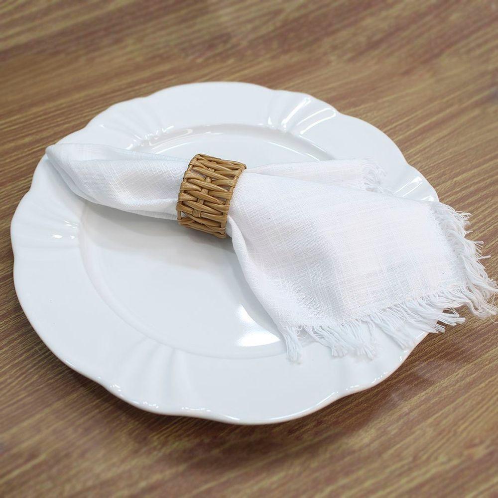 Jogo De Anéis Para Guardanapo Claro Em Rattan 4 Peças - 3