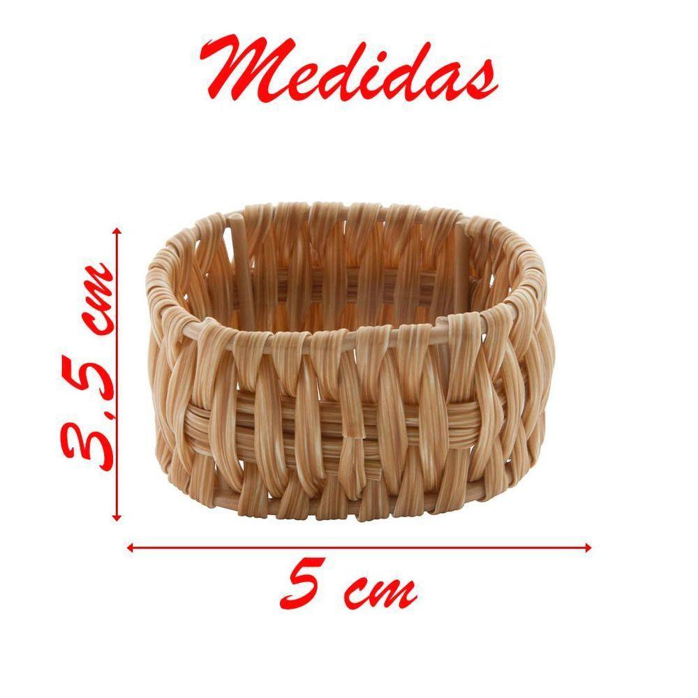 Jogo De Anéis Para Guardanapo Claro Em Rattan 4 Peças - 5