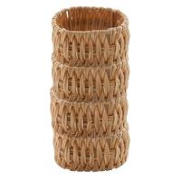 Jogo De Anéis Para Guardanapo Claro Em Rattan 4 Peças - 2