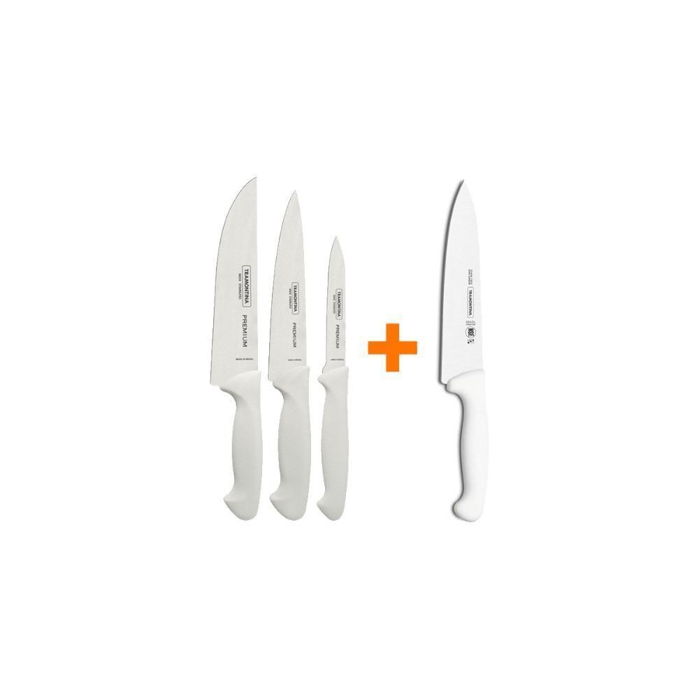 Kit - Faqueiro Premium 3 Peças + 1 Faca De Carne Profissional 10 Pol - Tramontina - 1