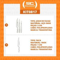 Kit - Faqueiro Premium 3 Peças + 1 Faca De Carne Profissional 10 Pol - Tramontina - 2