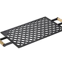 Grelha Vazada em Ferro Fundido com Alça Madeira 29x48cm - 1