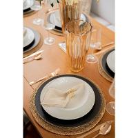 Jogo De Porta Guardanapos Em Aço Curves Dourado Com 4 Peças - 6