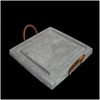 Grelha Para Carnes Servir Porção Em Pedra Sabão G 25X25Cm - 1