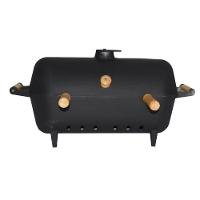 Churrasqueira Alumínio Fundido A Bafo Preta Pé E Suporte. - 2