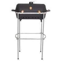 Churrasqueira Alumínio Fundido A Bafo Preta Pé E Suporte. - 4