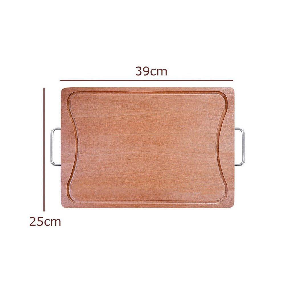 Kit Churrasco Com Tábua Garfo E Faca - Stolf 39x25 - 2