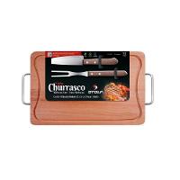 Kit Churrasco Com Tábua Garfo E Faca - Stolf 39x25 - 1
