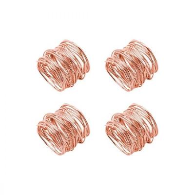 Jogo 4 Aneis De Guardanapo Aço Espiral Cobre 4Cm Lyor