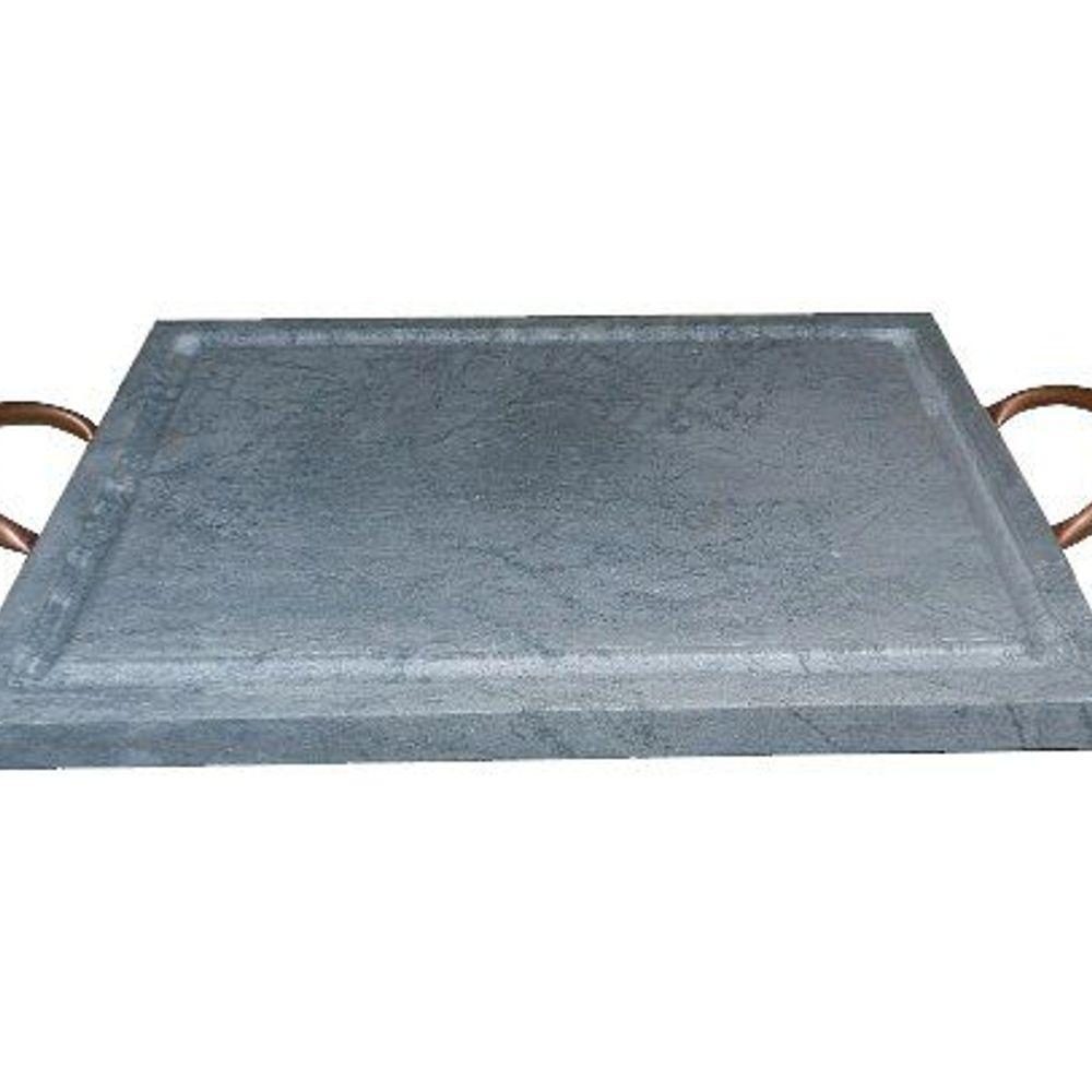 Grelha Retangular Pedra Sabão com Alça de Cobre 20x30 Cm - 4