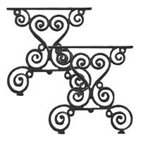 Par Pé de Mesa Churrasqueira Ferro Fundido Base Mesa 75x73cm. - 1