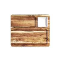 Petisqueira Teca Com 2 Divisões E 1 Pote - Stolf - 1