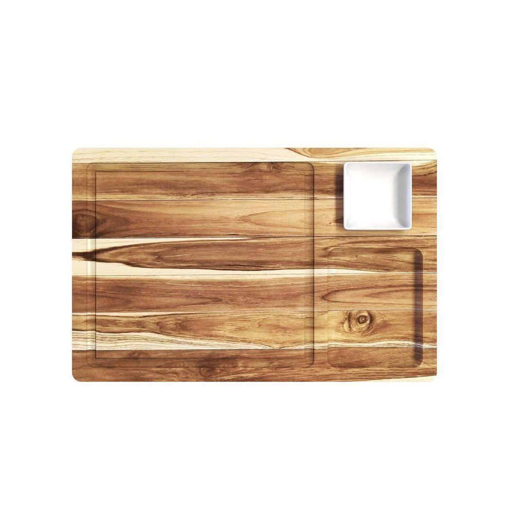 Petisqueira Em Madeira Teca Com 1 Pote - Stolf único - 1