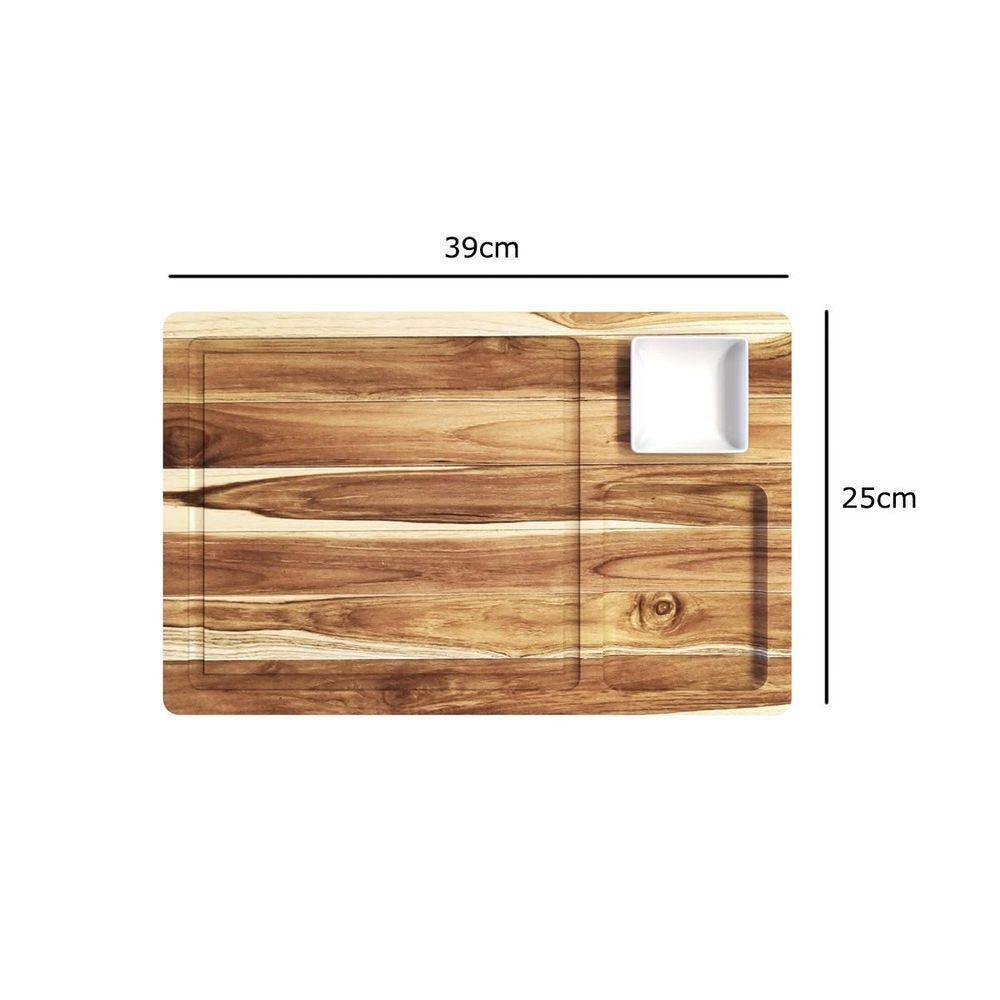 Petisqueira Em Madeira Teca Com 1 Pote - Stolf único - 2