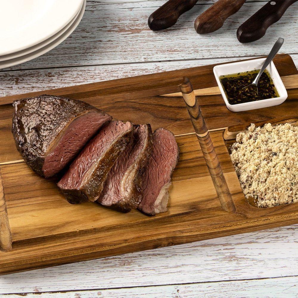 Petisqueira Em Madeira Teca Com 1 Pote - Stolf único - 4