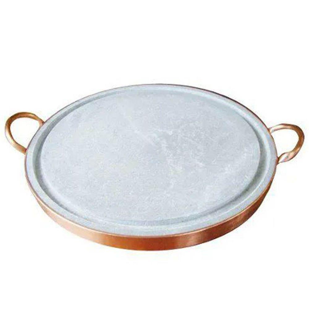 Pedra para Carnes Pedra Sabão com Alça de Cobre 29Cm - 1