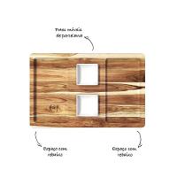 Petisqueira Retangular De Madeira Teca Com 2 Potes - Stolf - 2