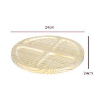 Petisqueira Redonda De Madeira Pinus Com 4 Divisões - Stolf 24cm - 2