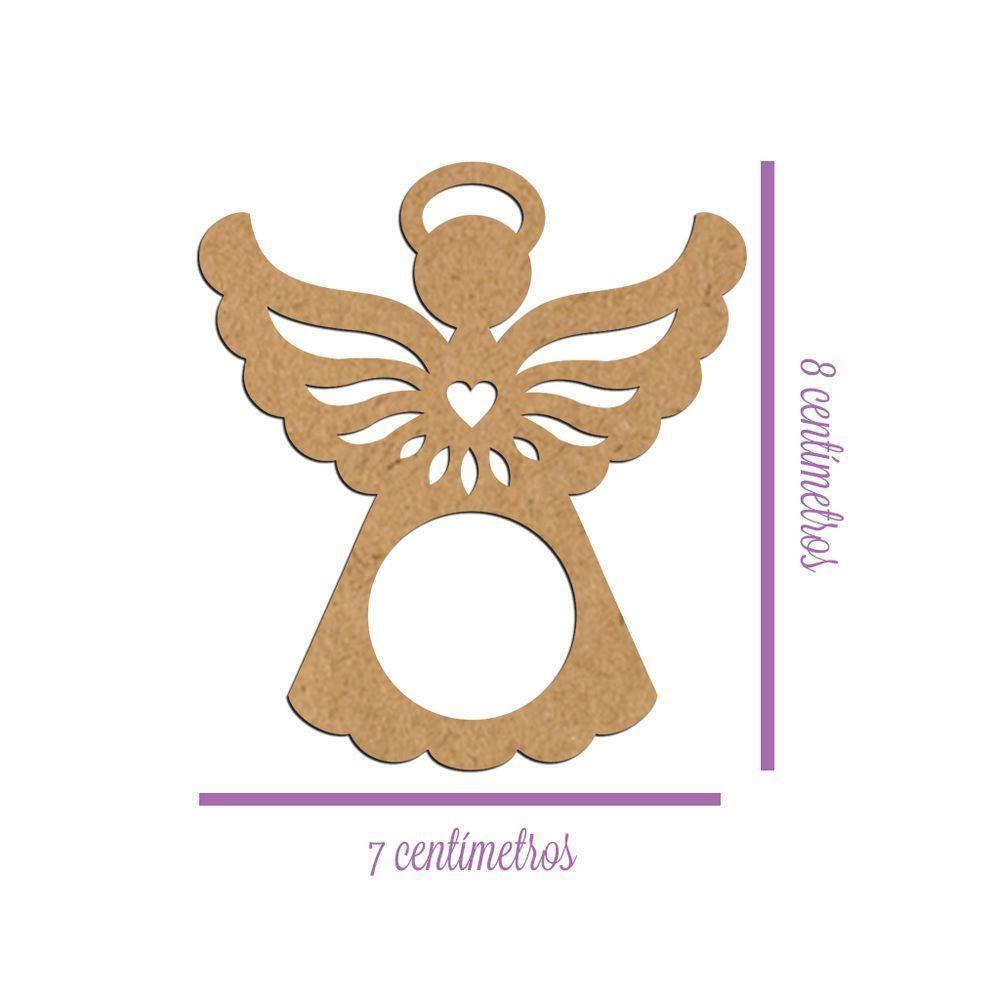 Porta Guardanapo Anjinho Mdf Cru Kit Com 4 Peças 7cmx8cm - Cria Arte Laser Cru - 2