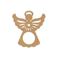 Porta Guardanapo Anjinho Mdf Cru Kit Com 4 Peças 7cmx8cm - Cria Arte Laser Cru - 1