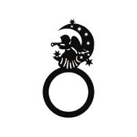 Porta Guardanapo Anjo De Natal Kit Com 4 Peças 4,5cmx8,5cm - Cria Arte Laser Preto - 1