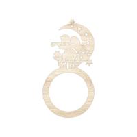 Porta Guardanapo Anjo De Natal Kit Com 4 Peças 4,5cmx8,5cm - Cria Arte Laser Madeira Clara - 1