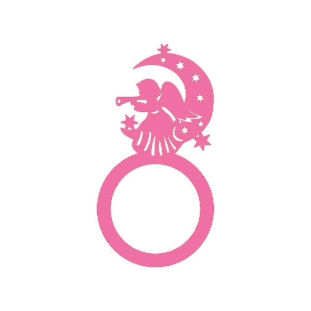 Porta Guardanapo Anjo De Natal Kit Com 4 Peças 4,5cmx8,5cm - Cria Arte Laser Rosa - 1