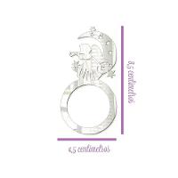 Porta Guardanapo Anjo De Natal Espelhado Kit Com 4 Peças 4,5cmx8,5cm - Cria Arte Laser Dourado - 1