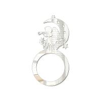 Porta Guardanapo Anjo De Natal Espelhado Kit Com 4 Peças 4,5cmx8,5cm - Cria Arte Laser Prata - 2