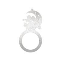 Porta Guardanapo Anjo De Natal Kit Com 4 Peças 4,5cmx8,5cm - Cria Arte Laser Prata - 1