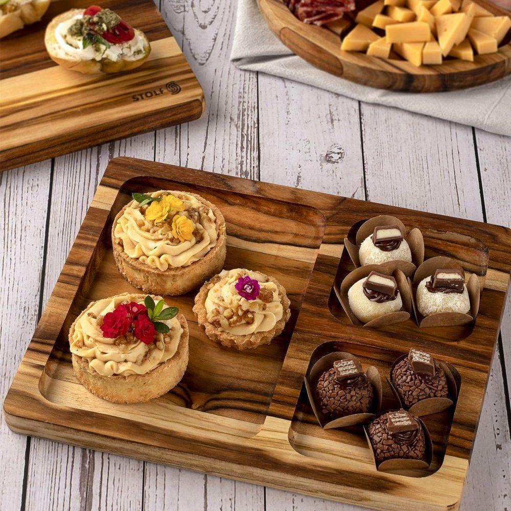 Petisqueira Teca Com 3 Divisões - Stolf - 4