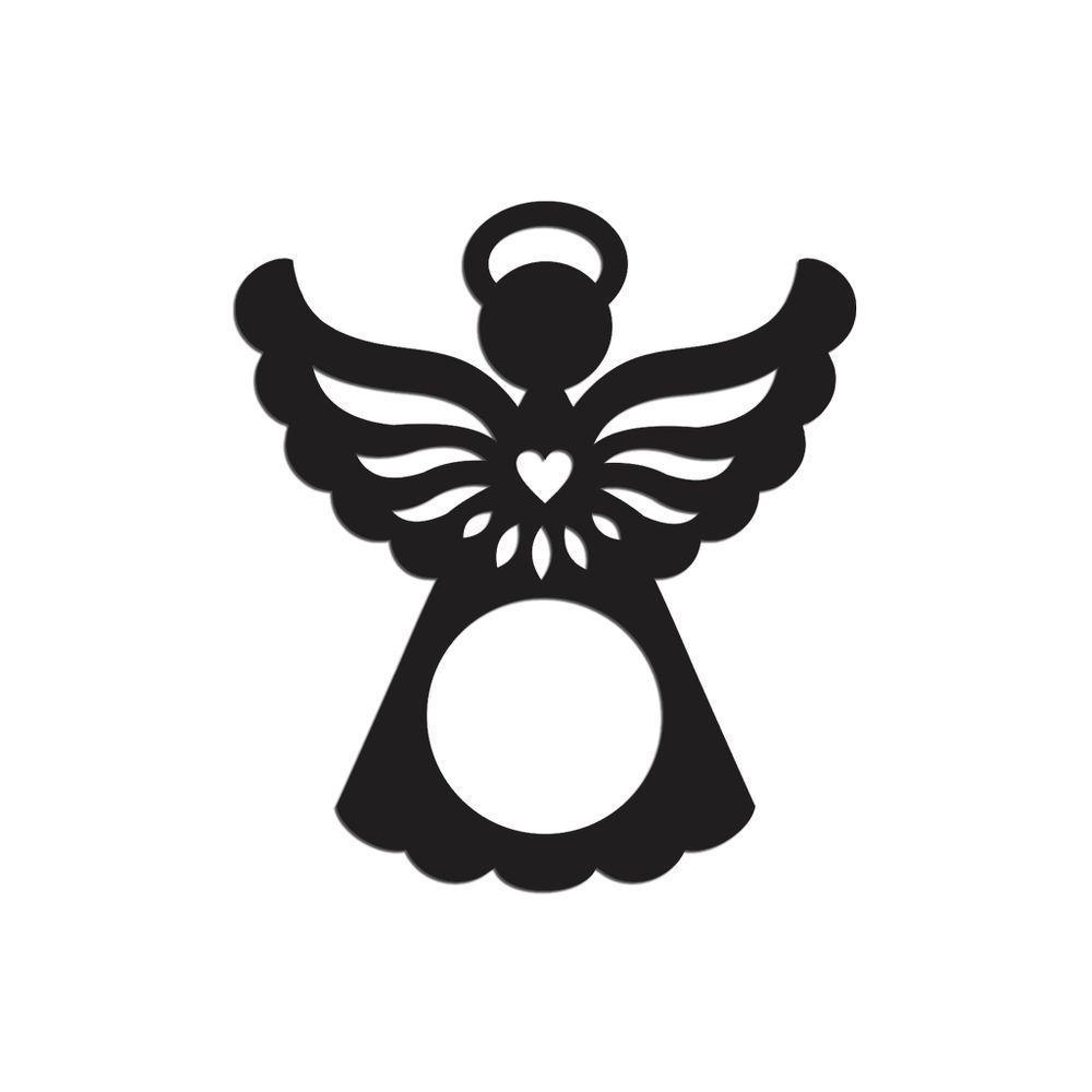 Porta Guardanapo Anjinho Kit Com 4 Peças 7cmx8cm - Cria Arte Laser Preto - 1