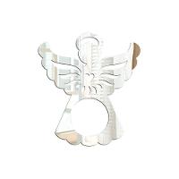 Porta Guardanapo Anjinho Espelhado Kit Com 4 Peças 7cmx8cm - Cria Arte Laser Prata - 1