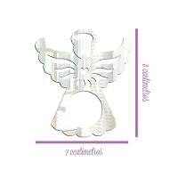 Porta Guardanapo Anjinho Espelhado Kit Com 4 Peças 7cmx8cm - Cria Arte Laser Prata - 2