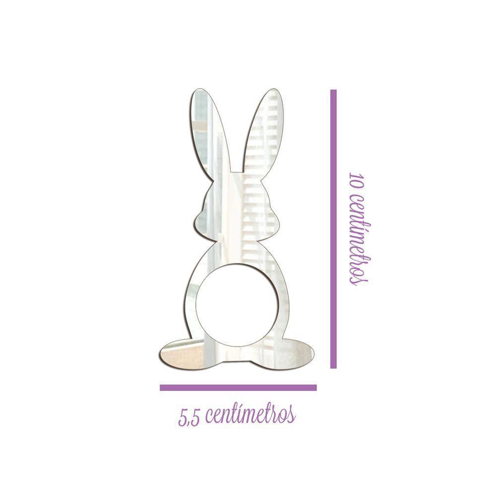 Porta Guardanapo Coelho Frente Espelhado Kit 4 Peças 5,5cmx10cm - Cria Arte Laser Dourado - 2
