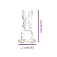 Porta Guardanapo Coelho Frente Espelhado Kit 4 Peças 5,5cmx10cm - Cria Arte Laser Dourado - 2
