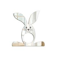 Porta Guardanapo Coelho Com Carinha Espelhado Kit 4 Peças 9cmx9,8cm - Cria Arte Laser Prata - 1
