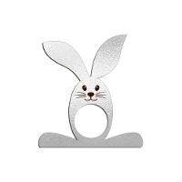 Porta Guardanapo Coelho Com Carinha 9cmx9,8cm Kit 4 Peças - Cria Arte Laser Prata - 1