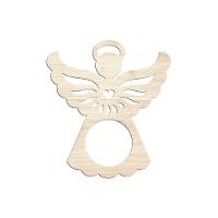 Porta Guardanapo Anjinho Kit Com 4 Peças 7cmx8cm - Cria Arte Laser Madeira Clara - 1