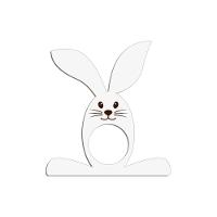 Porta Guardanapo Coelho Com Carinha 9cmx9,8cm Kit 4 Peças - Cria Arte Laser Branco - 1