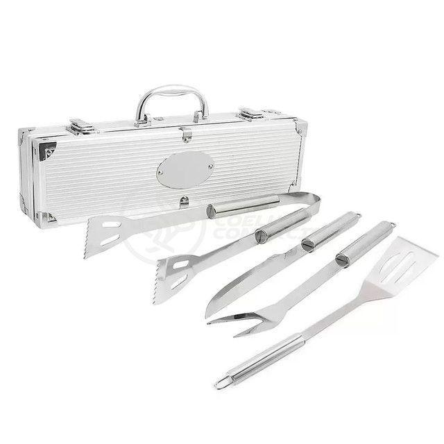 Kit Churrasco 4 Peças Em Aço Inox Com Maleta Em Alumínio - 2