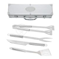 Kit Churrasco 4 Peças Em Aço Inox Com Maleta Em Alumínio - 1