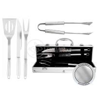 Kit Churrasco 4 Peças Em Aço Inox Com Maleta Em Alumínio - 8