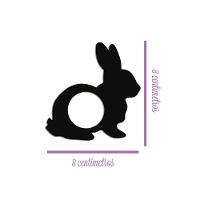 Porta Guardanapo Coelho Kit 4 Peças 8cmx8cm - Cria Arte Laser Cinza Claro - 2